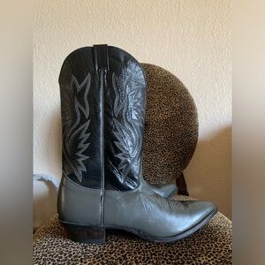 Nocona Boots Mens Black Grey Cowboy Western Boots Size 14 Made in USA